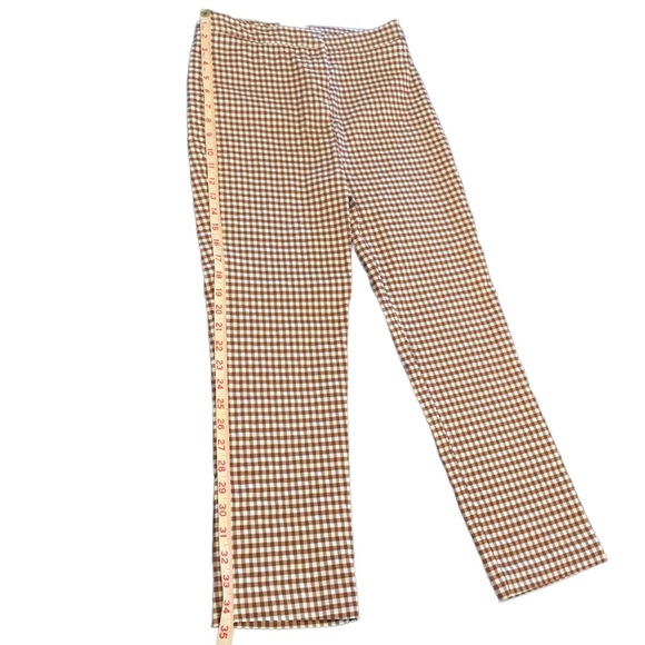 SOLD Rachel Zoe Checkered Pants Brown Sz 2 - Picture 11 of 11